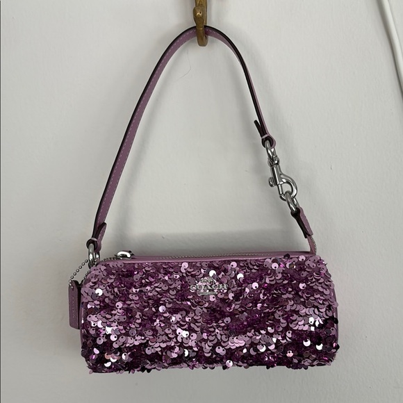 Coach Handbags - Coach Lilac/Silver Nolita Barrel Bag